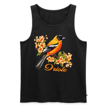 Oriole Bird Watching Vintage Floral Birding Birder - Männer Premium Bio Tank Top - Schwarz - Vorne - AI Model Male 178 light (178cm)