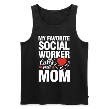 My Favorite Social Worker Calls Me Mom - Männer Premium Bio Tank Top - Schwarz - Vorne - Michal (187cm)