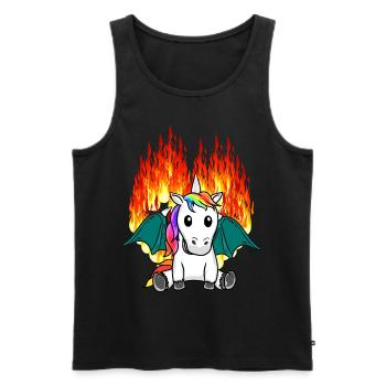 Fiery Dragon Unicorn Fantasy Children's Fable - Men's Premium Organic Tank Top - black - Front - AI Model Male 178 light (178cm)