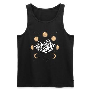 Summit, Mountains, Moon, Night Sky, Universe, Mountain - Men's Premium Organic Tank Top - black - Front - AI Model Male 178 light (178cm)