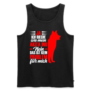 Akita Inu Japanese smell of Akita Inu - Men's Premium Organic Tank Top - black - Front - Michal (187cm)