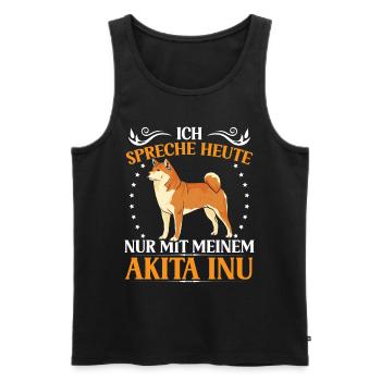 Ne parlez qu’à l’Akita Inu Japonais Akita Inu - Débardeur bio Premium Homme - noir - Devant - Michal (187cm)