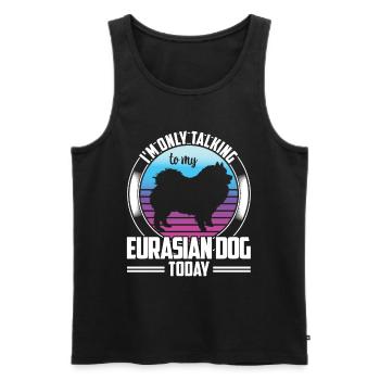Ne parler qu’à Spitz eurasien - Débardeur bio Premium Homme - noir - Devant - Michal (187cm)