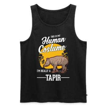 Déguisement Humain Tapir Halloween - Débardeur bio Premium Homme - noir - Devant - Michal (187cm)