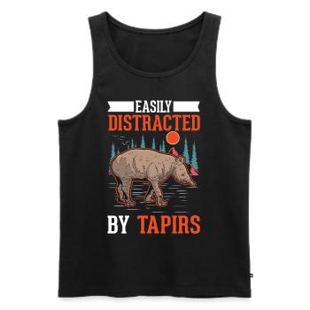 Easily distracted by Tapirs - Männer Premium Bio Tank Top - Schwarz - Vorne - Michal (187cm)