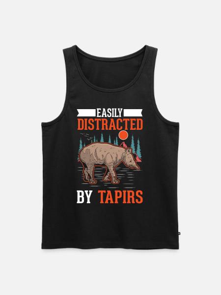 Easily distracted by Tapirs - Männer Premium Bio Tank Top - Schwarz