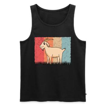 Chèvres Retro Goat Host Vintage Goat - Débardeur bio Premium Homme - noir - Devant - AI Model Male 178 light (178cm)