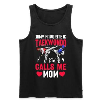 Mein Lieblings-Taekwondo-Kind nennt mich Mama - Männer Premium Bio Tank Top - Schwarz - Vorne - Michal (187cm)