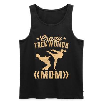 Maman folle de taekwondo - Débardeur bio Premium Homme - noir - Devant - Michal (187cm)