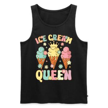 Groovy Ice Cream Girl Ice Cream Cone - Men's Premium Organic Tank Top - black - Front - Michal (187cm)