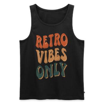 Retro Vibes Only Vintage Groovy Aesthetic Classic - Männer Premium Bio Tank Top - Schwarz - Vorne - Michal (187cm)