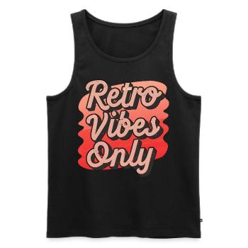 Retro Vibes Only Groovy Grunge Vintage Aesthetic - Männer Premium Bio Tank Top - Schwarz - Vorne - Michal (187cm)