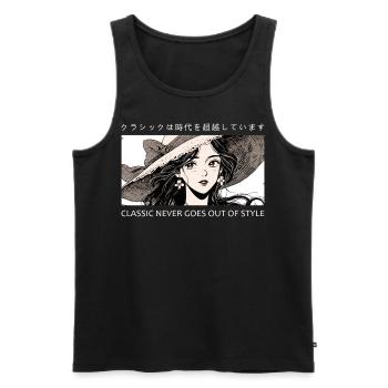 Classic Never Goes Out Of Style Vintage Anime Aest - Männer Premium Bio Tank Top - Schwarz - Vorne - Michal (187cm)