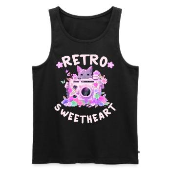 Retro Sweetheart Kawaii Floral Vintage Camera Groo - Männer Premium Bio Tank Top - Schwarz - Vorne - Michal (187cm)