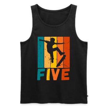 Skater Kinder 5. Geburtstag Skateboard Jungen - Männer Premium Bio Tank Top - Schwarz - Vorne - Michal (187cm)