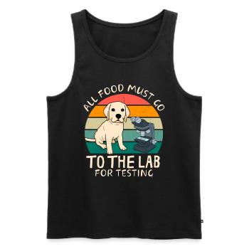 Alles Essen Muss Ins Labor Lustiger Labrador - Männer Premium Bio Tank Top - Schwarz - Vorne - Michal (187cm)