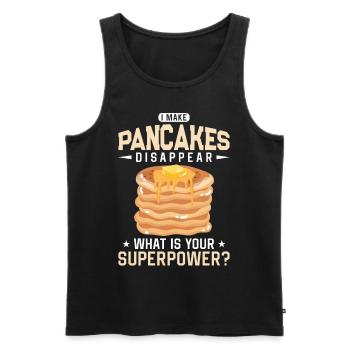 Amoureux des crêpes Les enfants je fais des crêpes - Débardeur bio Premium Homme - noir - Devant - Michal (187cm)