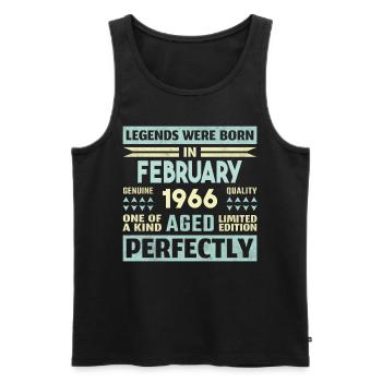 58ème anniversaire FÉVRIER Vintage 1966 Idée cadeau - Débardeur bio Premium Homme - noir - Devant - Michal (187cm)