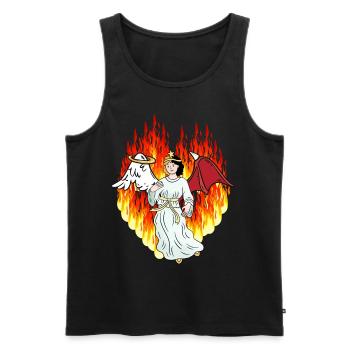 Feurig Hölle Jenseits Engel Satan Horror Teufel - Männer Premium Bio Tank Top - Schwarz - Vorne - AI Model Male 178 light (178cm)