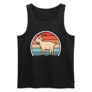 Ziegen Retro Ziegenwirt Vintage Ziege - Männer Premium Bio Tank Top - Schwarz - Vorne - AI Model Male 178 light (178cm)