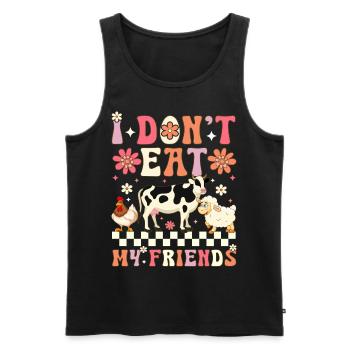 Groovy Vegan Pflanzenbasierte Ernährung Veganismus - Männer Premium Bio Tank Top - Schwarz - Vorne - Michal (187cm)