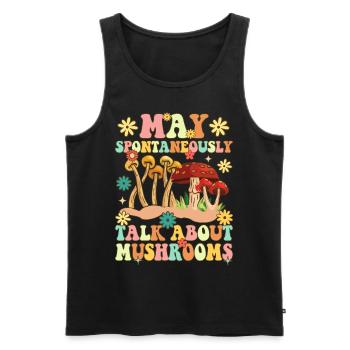 Groovy Pilzjagd - Männer Premium Bio Tank Top - Schwarz - Vorne - Michal (187cm)