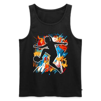 Soccer féminin Soccer féminin Football féminin Soccer féminin - Débardeur bio Premium Homme - noir - Devant - Michal (187cm)