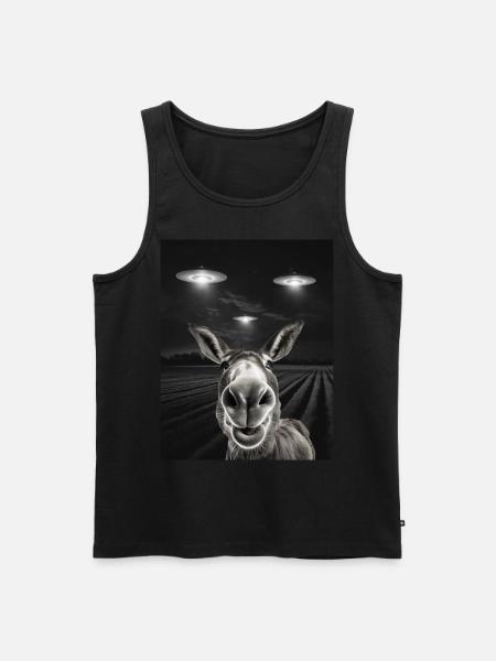 Grappige kont selfie voor UFO's Asses UFO - Mannen Premium Bio Tanktop - zwart