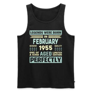 69e anniversaire février Vintage 1955 idée cadeau - Débardeur bio Premium Homme - noir - Devant - Michal (187cm)