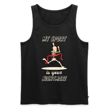 Lustiger Marathon Spruch Marathonläufer Athlet - Männer Premium Bio Tank Top - Schwarz - Vorne - Michal (187cm)