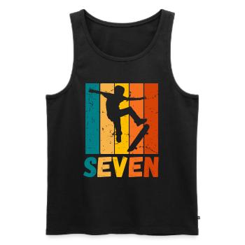 Skater Kinder 7. Geburtstag Skateboard Jungen - Männer Premium Bio Tank Top - Schwarz - Vorne - Michal (187cm)