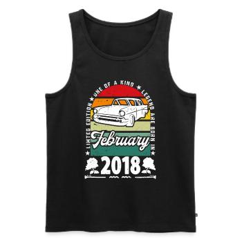 Birthday February 2018, Vintage February 2018. - Men's Premium Organic Tank Top - black - Front - Michal (187cm)