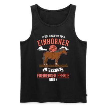 Freiberger Pferd Einhorn - Männer Premium Bio Tank Top - Schwarz - Vorne - AI Model Male 178 light (178cm)
