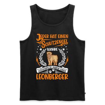 Leonberg Guardian Angel - Men's Premium Organic Tank Top - black - Front - Michal (187cm)