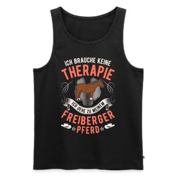 Freiberger Pferd Therapie - Männer Premium Bio Tank Top - Schwarz - Vorne - AI Model Male 178 light (178cm)