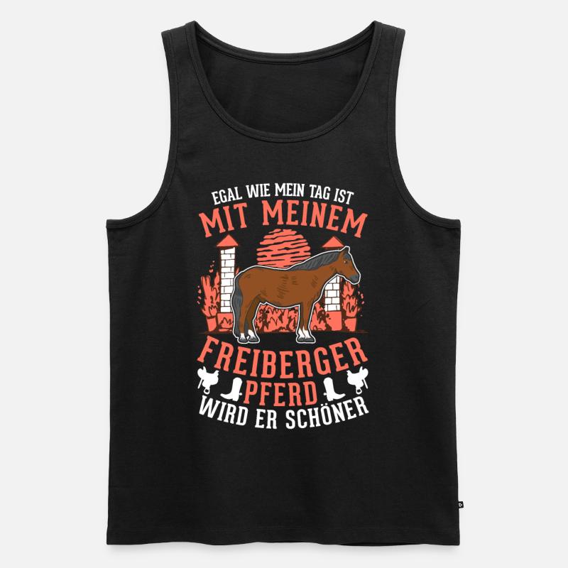 Freiberger Pferd - Männer Premium Bio Tank Top - Schwarz