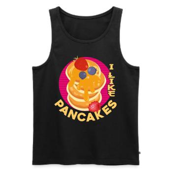 Amoureux des crêpes Les enfants J’aime les crêpes - Débardeur bio Premium Homme - noir - Devant - Michal (187cm)