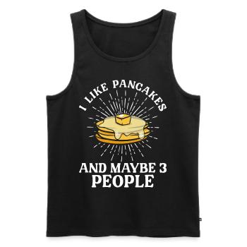 Amoureux des crêpes Les enfants J’aime les crêpes - Débardeur bio Premium Homme - noir - Devant - Michal (187cm)