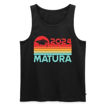 Matura Jeunes Filles Femmes et Hommes Matura 2024 - Débardeur bio Premium Homme - noir - Devant - AI Model Male 178 light (178cm)