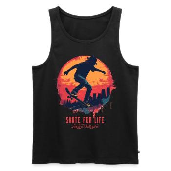 Skateboarder Skateboard Skate Skater Sonne - Männer Premium Bio Tank Top - Schwarz - Vorne - AI Model Male 178 light (178cm)