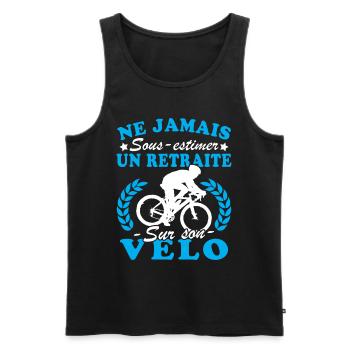 Ein Rentner auf dem Rad Humor Radfahrer im Ruhestand - Männer Premium Bio Tank Top - Schwarz - Vorne - Michal (187cm)