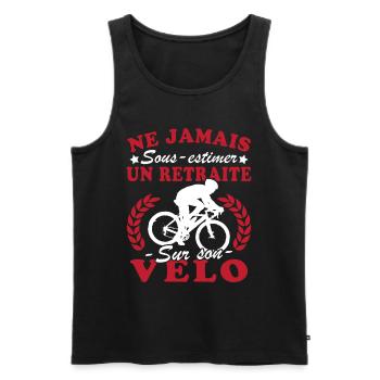 Ein Rentner auf dem Rad Humor Radfahrer im Ruhestand - Männer Premium Bio Tank Top - Schwarz - Vorne - Michal (187cm)