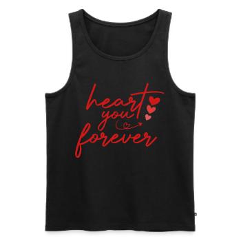 Heart You Forever - Débardeur bio Premium Homme - noir - Devant - AI Model Male 178 light (178cm)