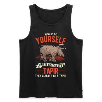 Always be yourself Tapir Flachlandtapir - Men's Premium Organic Tank Top - black - Front - AI Model Male 178 light (178cm)