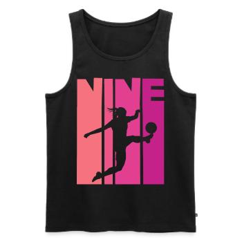 Footballer Soccer 9th Birthday - Men's Premium Organic Tank Top - black - Front - Michal (187cm)