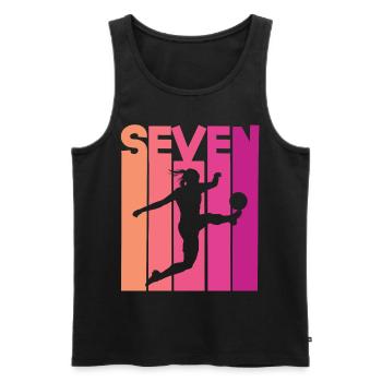 Fußballerin Fußball 7. Geburtstag - Männer Premium Bio Tank Top - Schwarz - Vorne - AI Model Male 178 light (178cm)