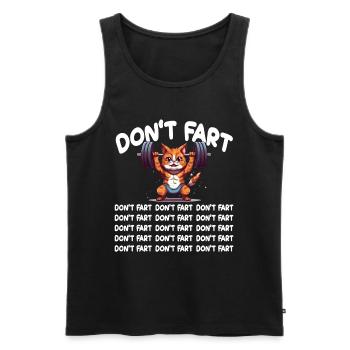 Lustige Katze Gym Don't Fart Weightlifting Furz - Männer Premium Bio Tank Top - Schwarz - Vorne - Michal (187cm)