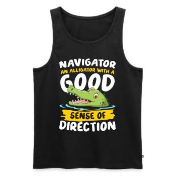 Navigator Alligator Good Sense Of Direction - Männer Premium Bio Tank Top - Schwarz - Vorne - Michal (187cm)