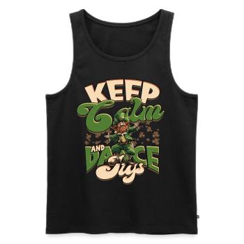 Irish Dance Keep Calm And Dance Jigs - Men's Premium Organic Tank Top - black - Front - AI Model Male 178 light (178cm)