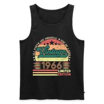 Retro 1966 Geburtstagsgeschenk. Jahrgang 1966. - Männer Premium Bio Tank Top - Schwarz - Vorne - Michal (187cm)